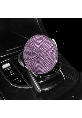 2 pcs Pink Sparkling Rhinestone Compact Mirror - Portable Folding Makeup Mirror with Full Diamond Design