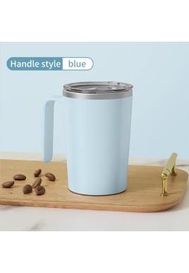 Blue Portable Automatic Mixing Coffee Cup - Stainless Steel Magnetic Stirrer(handle stlye)