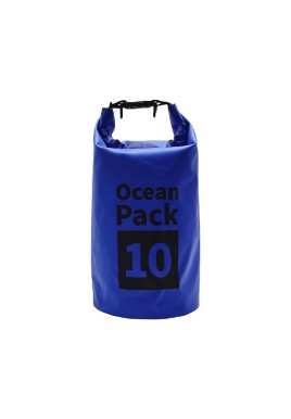 Blue 10L Waterproof Dry Bag - PVC Mesh Rafting & Swimming Backpack