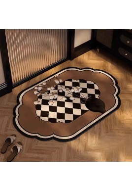 Plum in a bottle Diatomaceous Earth Bathroom Mat - Vintage Design, Fast-Dry Anti-Slip 40*60cm