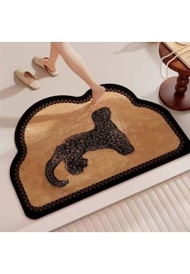 Leopard in the Boudoir Diatomaceous Earth Bathroom Mat - Vintage Design, Fast-Dry Anti-Slip 45*70cm