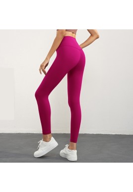 Size S Rose Pink High-Waisted Seamless Yoga Pants for Women - Tummy Control, Butt Lifting & Back Waistband Pocket