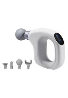 White Mini Handheld Fascia Gun – Quiet, Portable, and Adjustable 12-Speed Muscle Massager for Neck, Back, and Full Body Relief, ABS+TRP Material