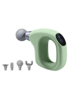 Green Mini Handheld Fascia Gun - Quiet, Portable, and Adjustable 12-Speed Muscle Massager for Neck, Back, and Full Body Relief, ABS+TRP Material