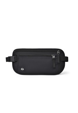 Black Nylon Travel Waist Pack - Waterproof, RFID Blocking, Lightweight