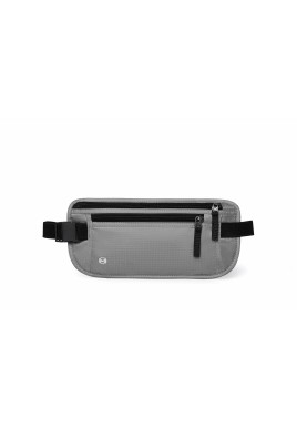 Light Grey Nylon Travel Waist Pack - Waterproof, RFID Blocking, Lightweight