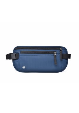 Dark Blue Nylon Travel Waist Pack - Waterproof, RFID Blocking, Lightweight