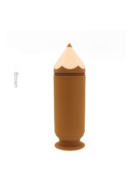 Brown Creative Silicone Pencil Case - High-Value Stationery  - Large Capacity Desk Organizer