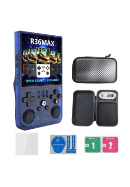 R36MAX Handheld Retro Game Console - 4.0 IPS Screen Open Source Linux 4000mAh Battery 30+ Emulators(blue)