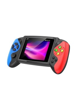 S7 Trendy Joystick Handheld Game Console - 620 Built-in Games, TV Output, Crystal Buttons & 2-Player Support(Red and blue)