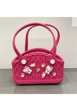 Stylish Handbag - Spacious with Decorative Elements(pink)