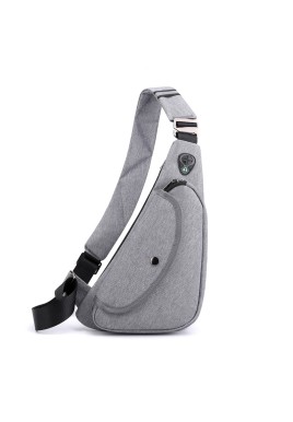 Grey Men's Nylon Fabric Chest Bag – Lightweight, Waterproof & Multi-Functional Crossbody Sling Bag