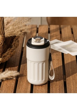 Black Smart Digital Insulated Coffee Mug with 316 Stainless Steel Inner Liner – Vacuum-Sealed Travel Tumbler with Temperature Display, USB-C Rechargeable, Leak-Proof Lid for Hot and Cold Beverages