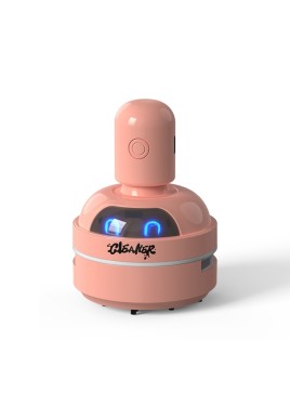 Pink Compact Desktop Vacuum Cleaner – Rechargeable Mini Dust Collector for Eraser Shavings, Pencil Shavings, Paper Scraps, and Fine Debris