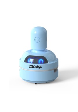 Blue Compact Desktop Vacuum Cleaner – Rechargeable Mini Dust Collector for Eraser Shavings, Pencil Shavings, Paper Scraps, and Fine Debris