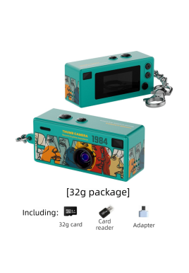 G6 Green Ultra-Mini Thumb Camera with 32GB Card, Card Reader & Adapter - HD Instant Pocket-Sized Action Cam for Students & Kids