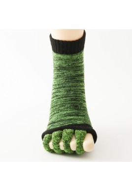 Green Open-Toe Yoga Five-Toe Socks | Bunion Corrector and Anti-Odor Design | Breathable Toe Separator Fitness Wear (One Size)