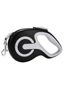 Black 5 Meter Retractable Dog Leash | Ergonomic Anti-Slip Grip | Heavy Duty Nylon Rope for Small to Medium Dogs