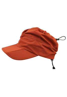 Orange Outdoor Quick Dry Sun Hat - Foldable Visor Cap - UV Protection - 55-58cm