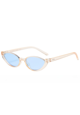 Light tea-coloured Frame With Blue Flakes 2PCS Fashionable Cat-Eye Sunglasses for Women - Retro INS Style UV Protection Shades