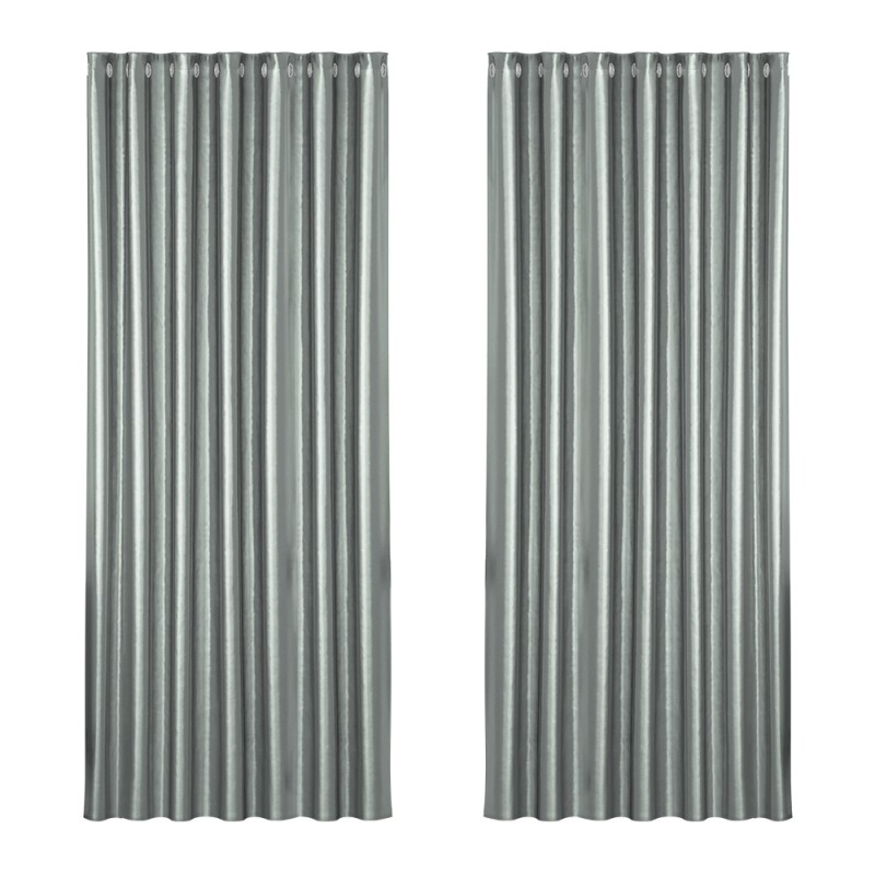 Artiss 2X Blockout Curtains Eyelet 240x230cm Grey Shine