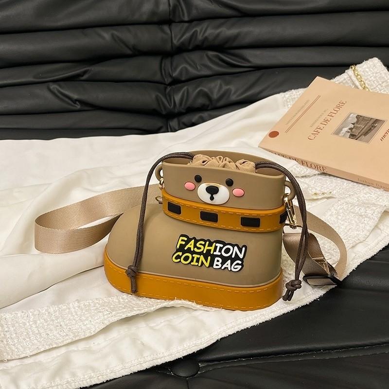 Adjustable Silicone Crossbody Bag - Multi-Way Lightweight Purse with Spacious Design(khaki)