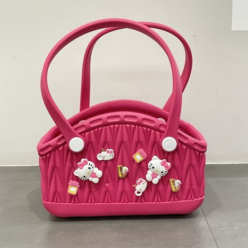 Stylish Handbag - Spacious with Decorative Elements(pink)