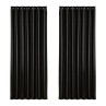 Artiss 2X Blockout Curtains Eyelet 240x230cm Black Shine