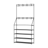Artiss Shoe Rack Coat Hat Stand Hallway Shoes Storage Tree Metal Shelves Black