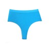  3 pcs Blue Aster High-Waisted Solid Color Cotton Comfort Plus Size Tummy Control Thong Panties for Women - Size L