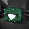 Green Diamond Bling Rhinestone Car Tissue Box Holder - Applies to Visor & Seat Back 