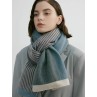 Blue Luxury Striped Suede-Feel Scarf - Soft and Warm for All Seasons