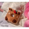Dark brown Cozy Capybara Hot Water Bottle with Soft Plush Cover | Leak-Proof PVC Water Bag for Soothing Pain Relief & Winter Comfort