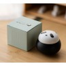 Artisanal Animal-Shaped Ceramic Tea Storage Jar with Gift Box - 140ml Capacity, Textured Finish(black)
